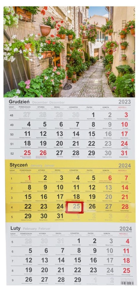 Kalendarz ścienny trójdzielny 288mm x 622mm Michalczyk i Prokop (T-106T-05) Michalczyk i Prokop