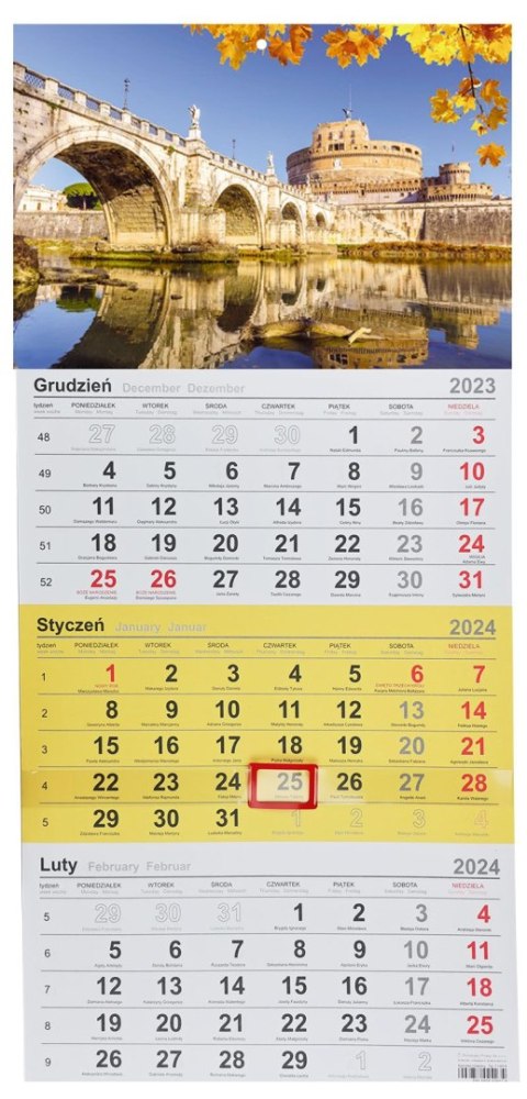 Kalendarz ścienny trójdzielny 288mm x 622mm Michalczyk i Prokop (T-106T-08) Michalczyk i Prokop