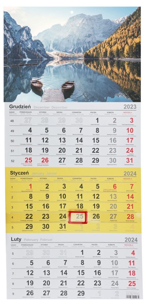 Kalendarz ścienny trójdzielny 288mm x 622mm Michalczyk i Prokop (T-106T-10) Michalczyk i Prokop