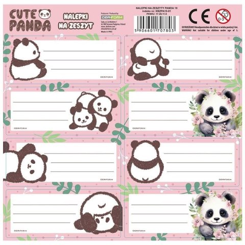 Naklejka na zeszyt Panda Derform (NNZPA10) Derform