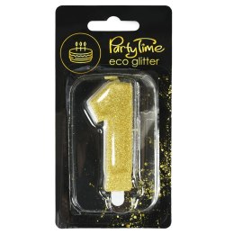 Świeczka urodzinowa eko brokat złota cyfra 1 Arpex (DS0895ZLO-1-0987) Arpex