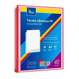 Teczka plastikowa czerwona A4 40 koszulek 5903242104848 A4 czerwony Tetis (BT630-C40) Tetis