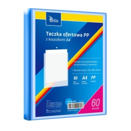 Teczka plastikowa na zatrzask niebieska A4 60 koszulek 5903242104893 A4 niebieski Tetis (BT630-N60) Tetis
