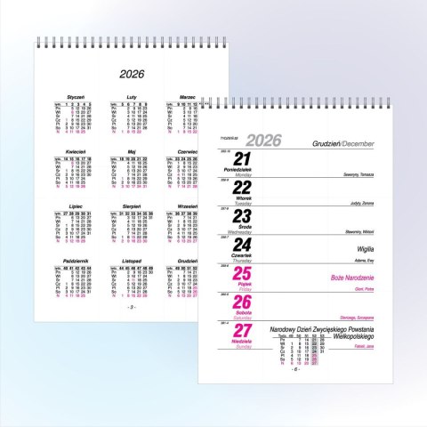 Kalendarz biurkowy A5 A5 Press (TYGODNIOWY) Press