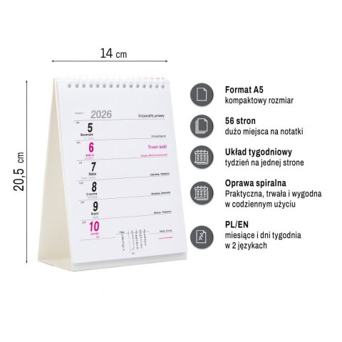 Kalendarz biurkowy A5 A5 Press (TYGODNIOWY) Press