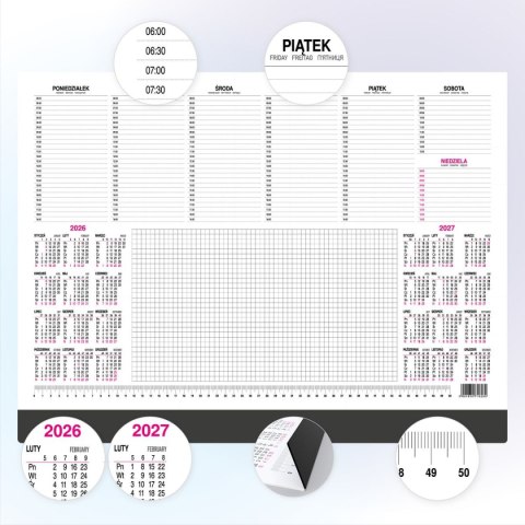 Kalendarz biurkowy DUŻY 579mm x 396mm Press Press