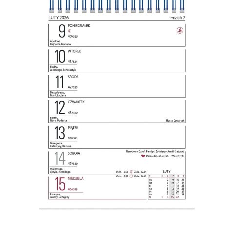 Kalendarz biurkowy MERKURY 152mm x 225mm Wydawnictwo Telegraph Wydawnictwo Telegraph