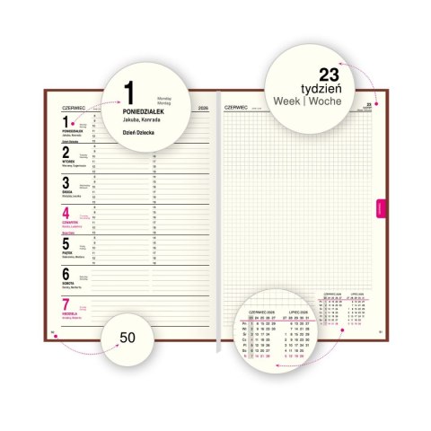 Kalendarz książkowy (terminarz) A5 Press (tygodniowy) Press