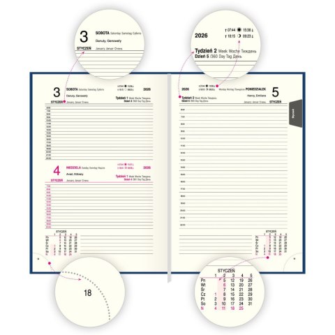 Kalendarz książkowy (terminarz) BUSINESS PREMIUM A5 Press (DZIENNY) Press