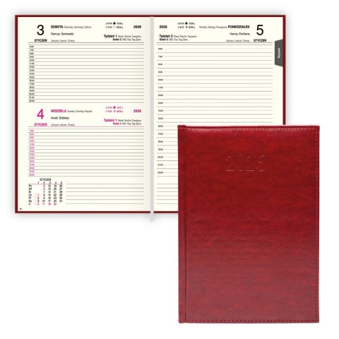 Kalendarz książkowy (terminarz) PREMIUM A5 Press (DZIENNY) Press