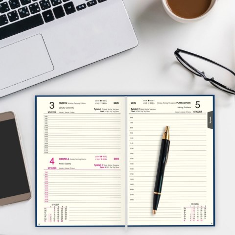 Kalendarz książkowy (terminarz) PREMIUM A5 Press (DZIENNY) Press