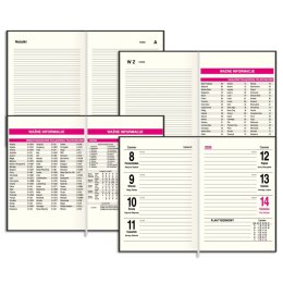 Kalendarz książkowy (terminarz) PRESTIGE A6 Press (tygodniowy) Press
