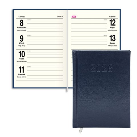 Kalendarz książkowy (terminarz) PRESTIGE A6 Press (tygodniowy) Press