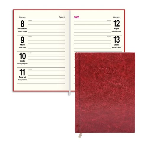 Kalendarz książkowy (terminarz) PRESTIGE A6 Press (tygodniowy) Press