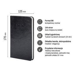 Kalendarz książkowy (terminarz) Premium Lux B7 Press (tygodniowy) Press