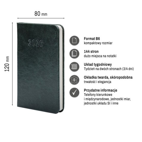 Kalendarz książkowy (terminarz) Premium Lux B7 Press (tygodniowy) Press