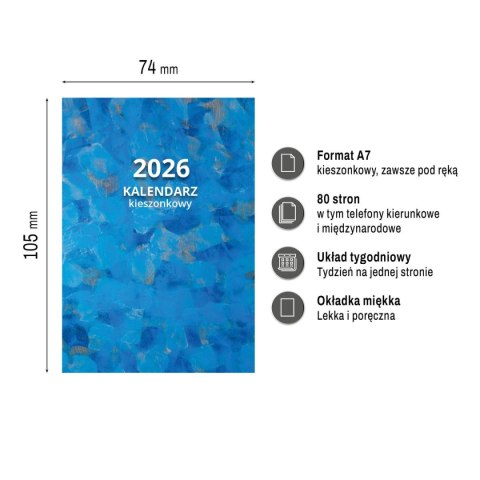 Kalendarz książkowy (terminarz) mix A7 Press (TYGODNIOWY) Press