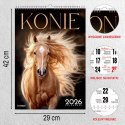 Kalendarz ścienny 16 stron wieloplanszowy A3 Press (konie) Press