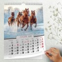 Kalendarz ścienny 16 stron wieloplanszowy A3 Press (konie) Press