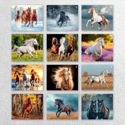 Kalendarz ścienny 16 stron wieloplanszowy A3 Press (konie) Press