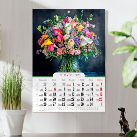 Kalendarz ścienny A4 BUKIETY A4 x 300mm Press (5904830713442) Press