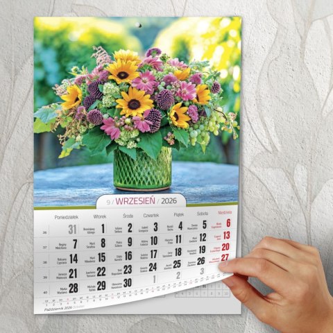 Kalendarz ścienny A4 KWIATY A4 x 300mm Press (5904830713466) Press