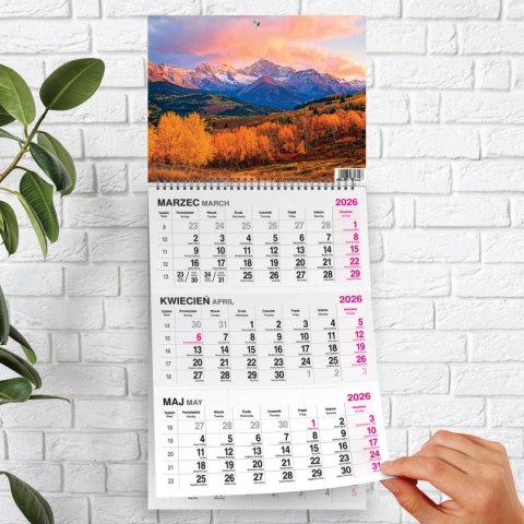 Kalendarz ścienny GÓRY 310mm x 790mm Press Press