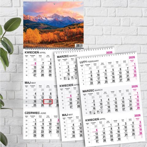 Kalendarz ścienny GÓRY 310mm x 790mm Press Press