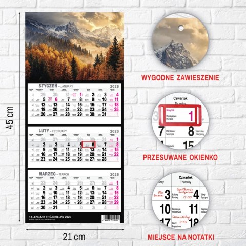 Kalendarz ścienny GÓRY A5 250mm x 450mm Press Press