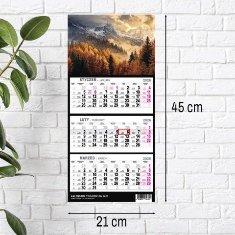 Kalendarz ścienny GÓRY A5 250mm x 450mm Press Press