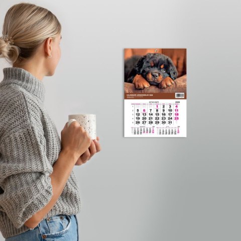 Kalendarz ścienny JEDNODZIELNY PIES A4 210mm x 295mm Press Press