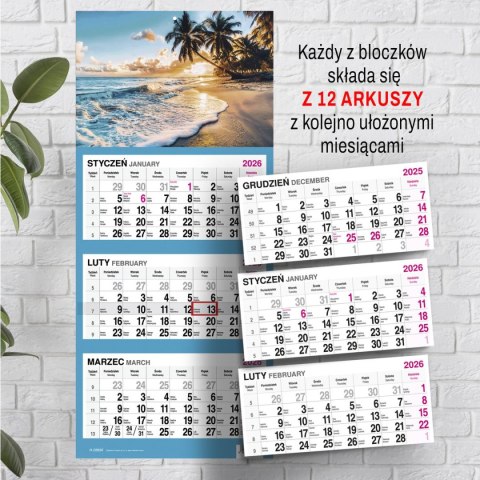 Kalendarz ścienny PALMY 310mm x 790mm Press Press