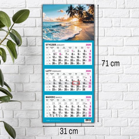 Kalendarz ścienny PALMY 310mm x 790mm Press Press