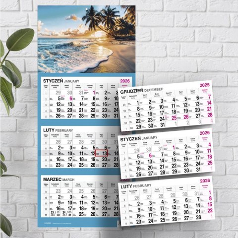 Kalendarz ścienny PALMY 310mm x 790mm Press Press