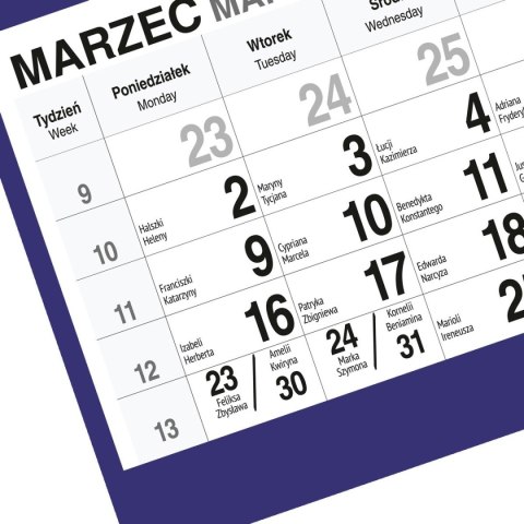 Kalendarz ścienny PLAŻA A4 210mm x 450mm Press Press