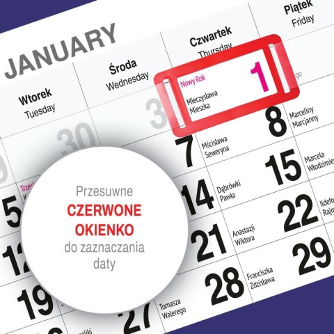 Kalendarz ścienny PLAŻA A4 210mm x 450mm Press Press