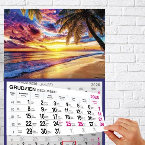 Kalendarz ścienny PLAŻA A4 210mm x 450mm Press Press