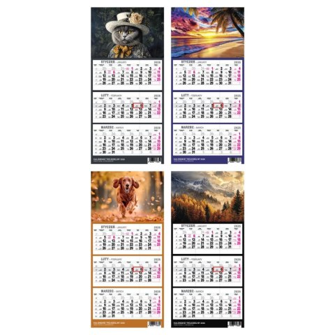 Kalendarz ścienny PLAŻA A4 210mm x 450mm Press Press