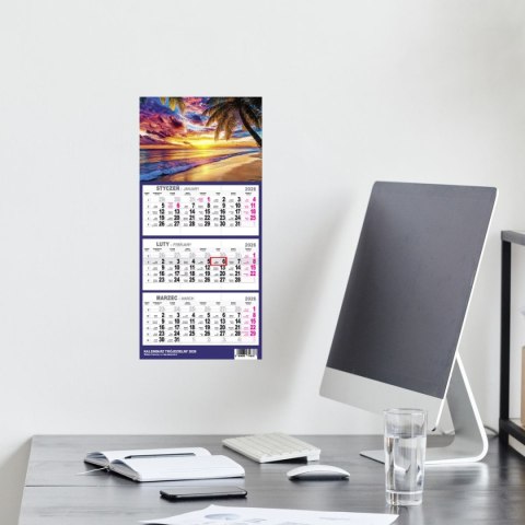 Kalendarz ścienny PLAŻA A4 210mm x 450mm Press Press