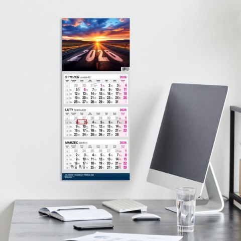Kalendarz ścienny PREMIUM trójdzielny A4 Press (DROGA) Press