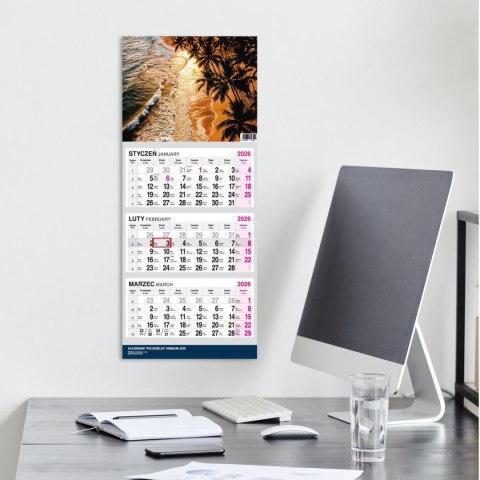 Kalendarz ścienny PREMIUM trójdzielny A4 Press (ŁÓDŹ) Press