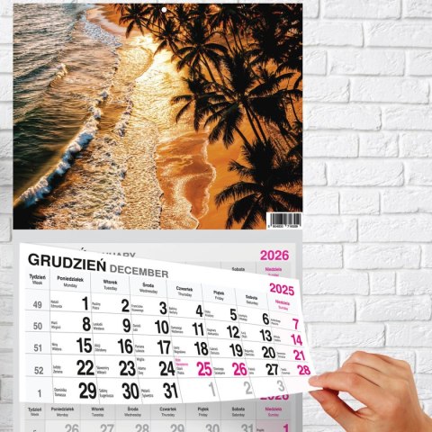 Kalendarz ścienny PREMIUM trójdzielny A4 Press (ŁÓDŹ) Press