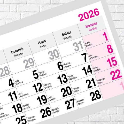 Kalendarz ścienny PREMIUM trójdzielny A4 Press (ŁÓDŹ) Press