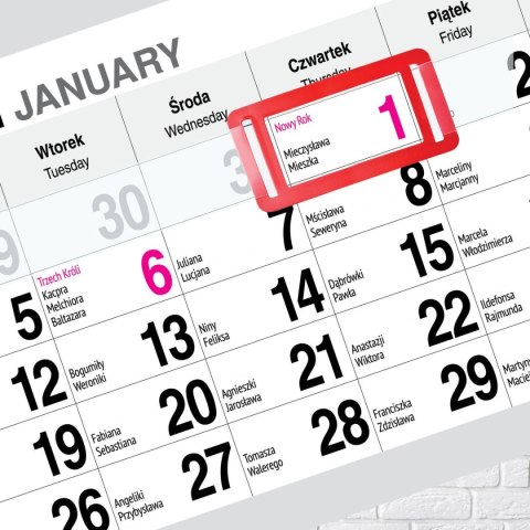 Kalendarz ścienny PREMIUM trójdzielny A4 Press (PIES) Press