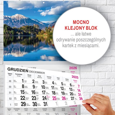 Kalendarz ścienny PREMIUM trójdzielny A4 Press (WIDOK) Press