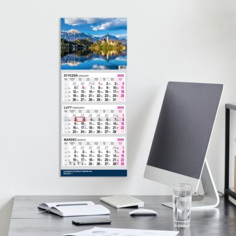 Kalendarz ścienny PREMIUM trójdzielny A4 Press (WIDOK) Press
