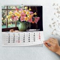 Kalendarz ścienny WIELOPLANSZOWY KWADRAT KWIATY 330mm x 330mm Press (16K) Press