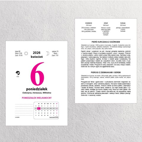 Kalendarz ścienny ZDZIERAK FAMILIJNY A5 Press Press