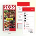 Kalendarz ścienny na lodówkę z magnesem 120mm x 270mm Press (kulinarny) Press