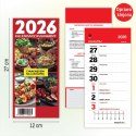 Kalendarz ścienny na lodówkę z magnesem 120mm x 270mm Press (kulinarny) Press
